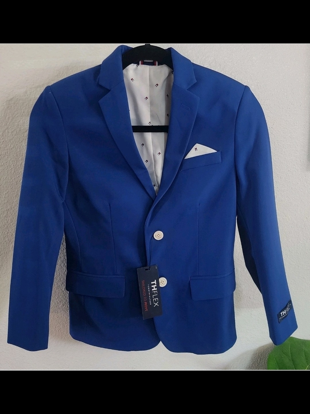 NWT Tommy Hilfiger TH Flex Boys Blazer Jacket Blue Size 10